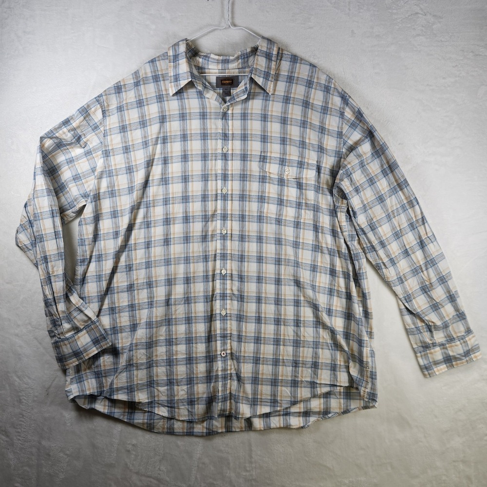 The Foundry Supply Co 3XLT Mens Plaid Long Sleeve‎ Button Up Shirt Casual